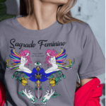 Camiseta Estonada Sagrado Feminino - Chumbo