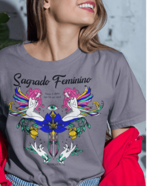 Camiseta Estonada Sagrado Feminino – Chumbo