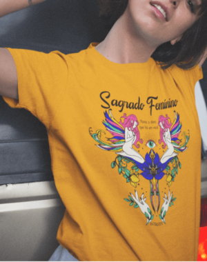 Camiseta Estonada Sagrado Feminino – Laranja