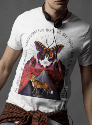 Camiseta Borboleta Raposa – Branca