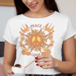 Cropped Peace Love - Branca