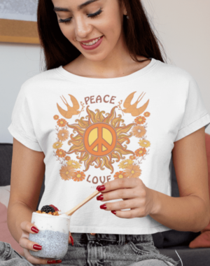 Cropped Peace Love – Branca