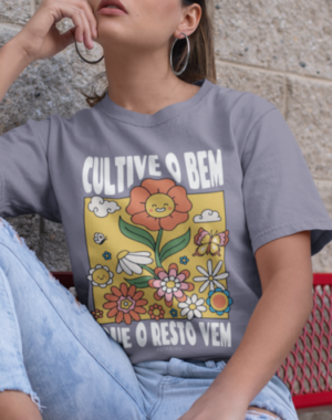 Camiseta Cultive o Bem – Cinza Chumbo Estonada