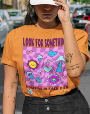 Camiseta Positive In Each Day – Laranja Estonada