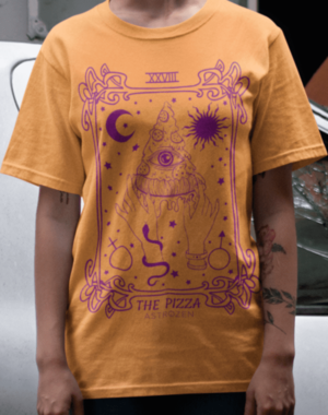 Camiseta Pizza Tarô – Laranja Estonado