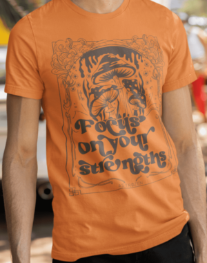 Camiseta Focus And Your Strenghts- Laranja Estonado