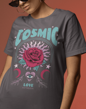 Camiseta Cosmic Love – Cinza Chumbo Estonado