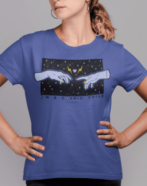 Camiseta Cosmic Child – Azul Marinho Estonado