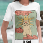 Camiseta Tarô Gatinho Sol - Branca