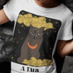 Camiseta Tarô Gatinho Lua - Branca