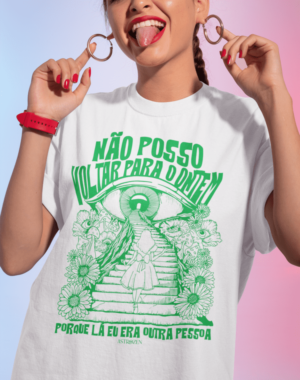 Camiseta Alice – Branca /Verde
