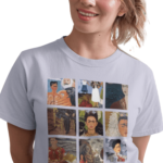 Camiseta Mosaico Frida - Cinza Mescla