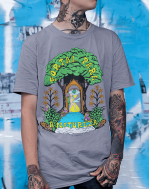 Camiseta Portal para a Natureza – Cinza Chumbo Estonada