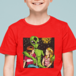 Camiseta Infantil Alien Crianças - Vermelha