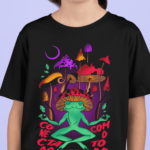 Camiseta Infantil Sapo Cogumelo - Preta