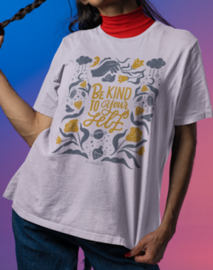 Camiseta Be Kind Your Self – Cinza Mescla