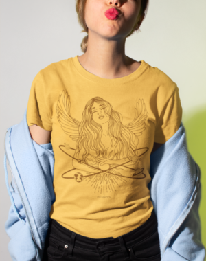 Camiseta Mulher Sistema Solar – Laranja Estonada