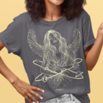 Camiseta Mulher Sistema Solar - Cinza Chumbo Estonada