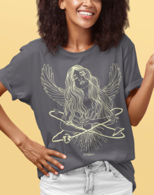 Camiseta Mulher Sistema Solar – Cinza Chumbo Estonada