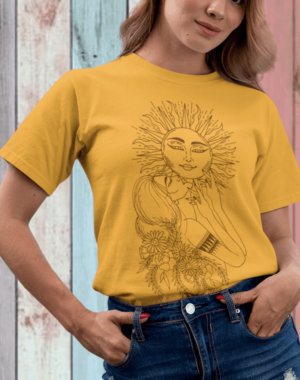 Camiseta Mulher Sol – Laranja Estonada