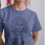 Camiseta Mulher Sol - Azul Marinho Estonada