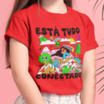 Camiseta Infantil Está tudo Conectado - Vermelha