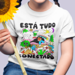 Camiseta Infantil Está tudo Conectado - Branca