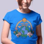 Camiseta Infantil Love your Mother - Azul Turquesa