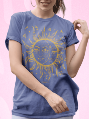 Camiseta Sol Místico – Azul Marinho Estonada