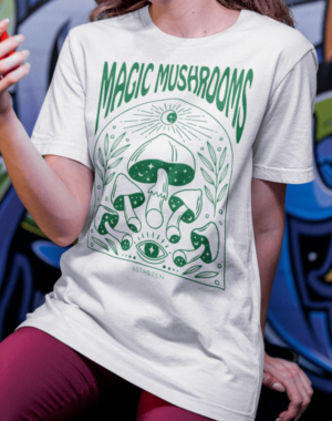 Camiseta Magic Mushrooms – Branca