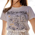 Camiseta Proteja sua Energia - Cinza Mescla