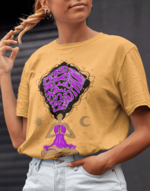 Camiseta Meditação Presente – Laranja Estonada