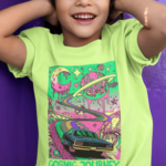 Camiseta Infantil Carro Viagem - Verde Limão