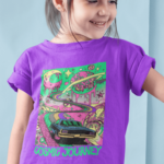 Camiseta Infantil Carro Viagem - Roxa