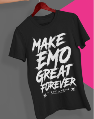 Camiseta Make emo great forever  – Preta