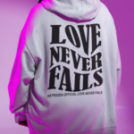 Moletom Canguru Love never fails- Branco