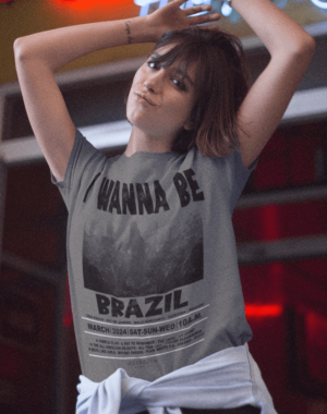 Camiseta I Wanna be tour Brazil – Cinza Chumbo