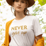 Camiseta Never Give Up- Branca