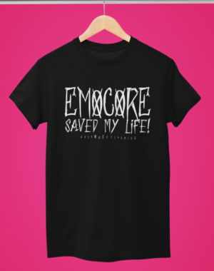 Camiseta Emocore saved my life – Preta