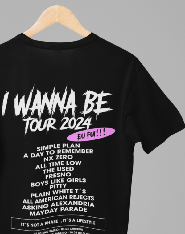 Camiseta I wanna be tour 2024 eu fui - Preta - Image 3