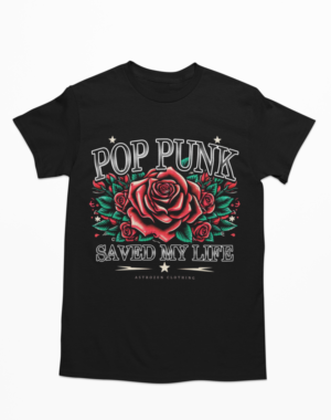 Camiseta Pop punk saved my life – Preta