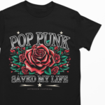 Camiseta Pop punk saved my life - Preta