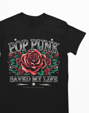 Camiseta Pop punk saved my life – Preta