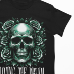 Camiseta Caveira Living the dream- Preta