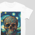 Camiseta Caveira Van Gogh- Branca