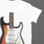 Camiseta Guitarra Fender Stratocaster- Branca