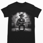 Camiseta Gato com guitarra - Preta