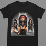 Camiseta Cat Band Hard Rock - Preta