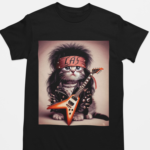 Camiseta Gatinho Hard Rock - Preta